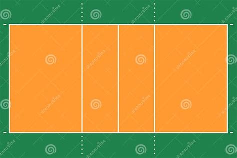 Flat Volleyball Gym. Volleyball Field with Line Template. Vector ...