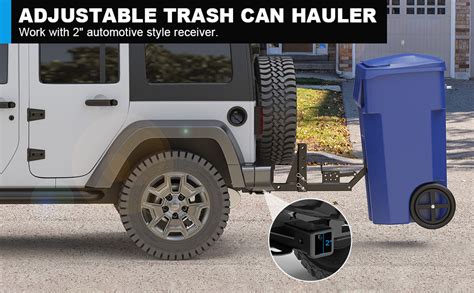 Amazon Rvdeaa Adjustable 2 Trash Can Hauler Hitch Reciever Heavy