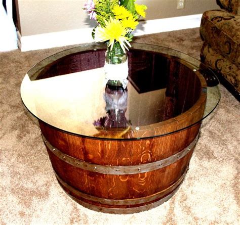 Wine Barrel Coffee Or End Table Etsy Barriles De Vino Mesa De Centro De Barril Mesa De