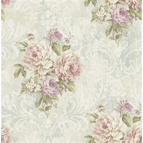 Seabrook Designs Floral Manor Bouquet Unpasted Wallpaper Bed Bath