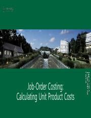 Job Order Costing Calculating Unit Product Costs For Course Hero