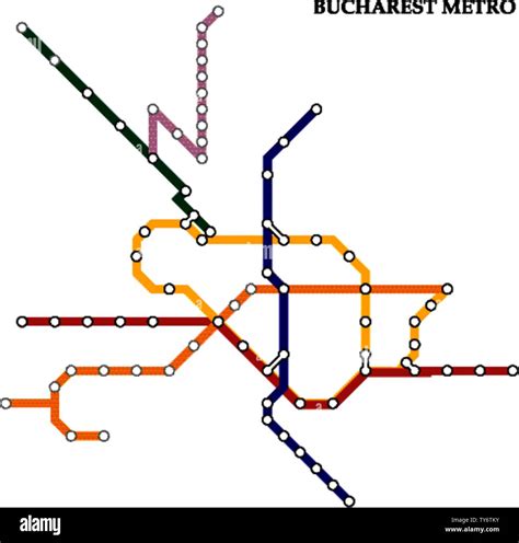 Map Of The Bucharest Metro Subway Template Of City Transportation