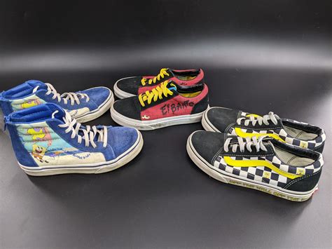 Lot # 31 Lot of 3 Collectable kid shoes, Vans SpongeBob Size-2.5Y, Vans ...