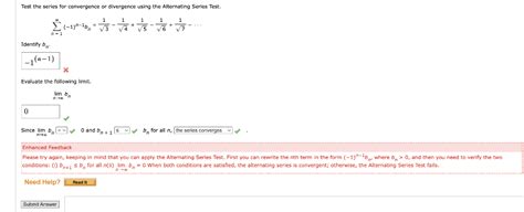 Solved Test The Series For Convergence Or Divergence Using Chegg