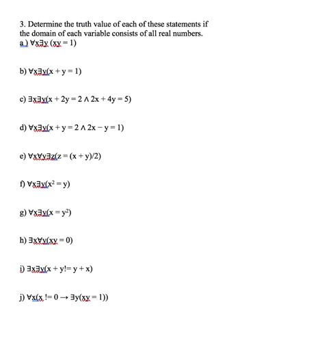 Solved 3 Determine The Truth Value Of Each Of These Chegg