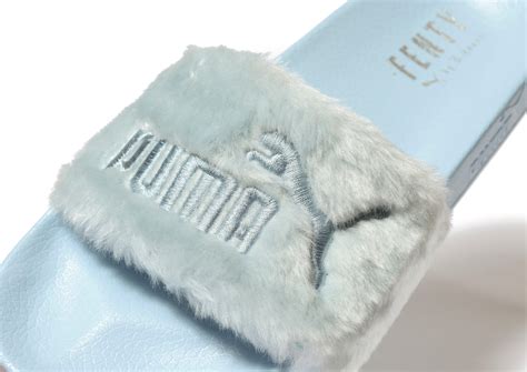 PUMA Fenty Fur Slides in Blue - Lyst