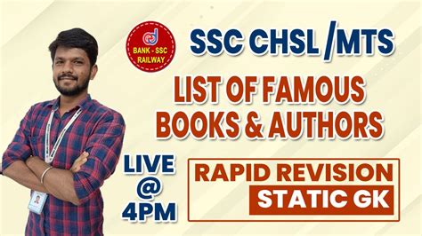 Ssc Chsl Mts List Of Famous Books And Authors Rapid Revision