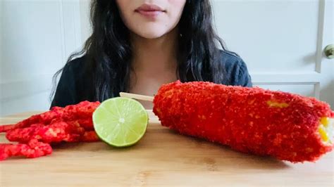 Asmr Xxtra Flamin Hot Cheetos Corn On The Cob Flamin Hot Cheetos With Lime Eating Sounds