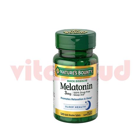 Melatonina 3mg Natures Bounty 120 Tabletas Vitasalud