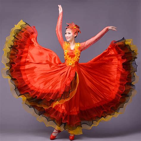 spanish dance costumes for women skirts saia flamenco dress skirt red ...