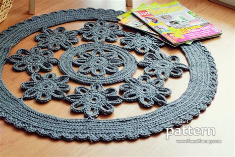 Crochet Pattern Crochet Flower Rug Pattern No 060 Etsy