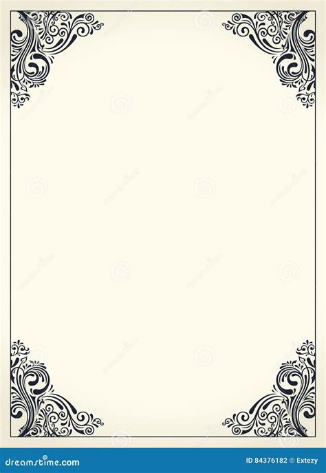 Calligraphic Border Frame. Design Template for Wedding Greeting Card, Invitation, Menu Stock ...