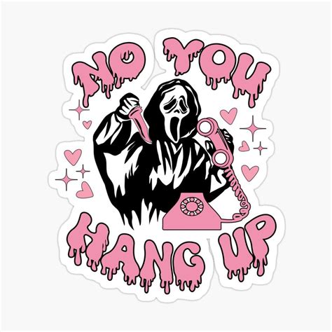 No You Hang Up Scream Funny Horror Sticker For Sale By Doodle