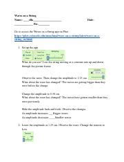 Waves On A String Lab Handout Docx Waves On A String Name Ella Per