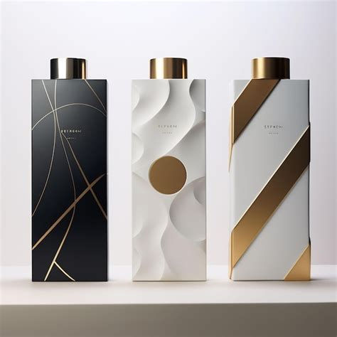 Premium Ai Image Three Different Bottles Of Perfume Are Lined Up On A