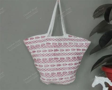 Indian Handwoven Beautiful Cotton Handbag Natural Modern Boho Bohemian