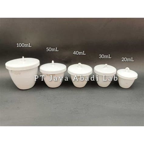 jual cawan krusibel krus crucible porcelain porselen porselin ml cc