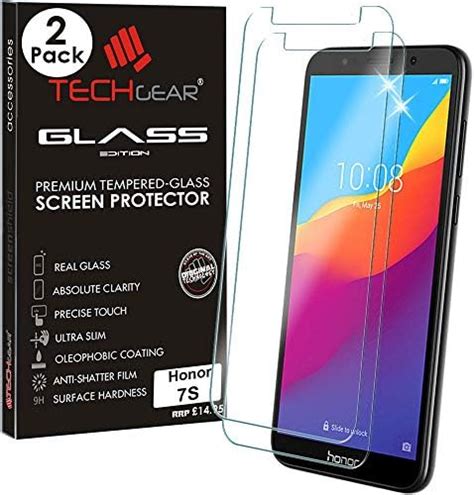 TECHGEAR 2 Pack GLASS Edition For Honor 7S Genuine Tempered Glass