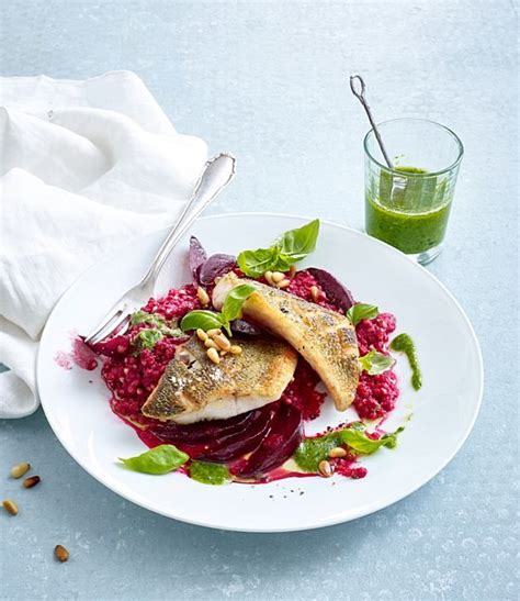 Unser beliebtes Rezept für Rote Bete Risotto mit Zanderfilet und mehr