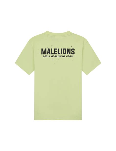 Malelions Worldwide Paint T Shirt Light Green Eddy S Eindhoven