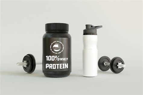 Premium Psd Vitamin Bottle And Water Bottle Mockup