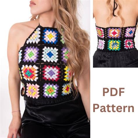 Pdf Crochet Pattern For Granny Square Trousers Etsy