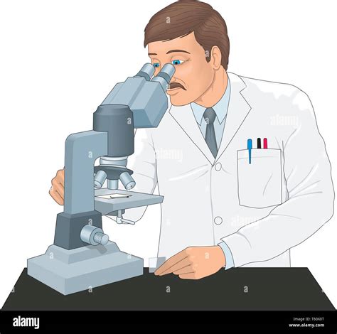 Using Microscope Vector Illustration Stock Vector Image & Art - Alamy