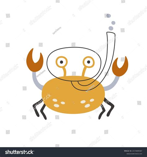 Cute Sea Baby Crab Hand Drawn Stock Vector Royalty Free 2173009367