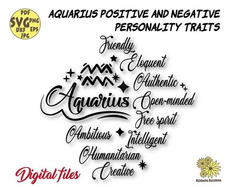 Aquarius Svg File Aquarius Positive And Negative Personality Traits