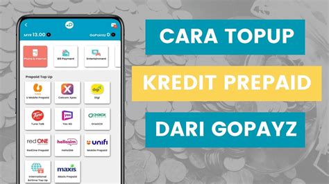 Cara Tambah Nilai Kredit Prepaid Melalui Wallet GoPayz Mobile Reload