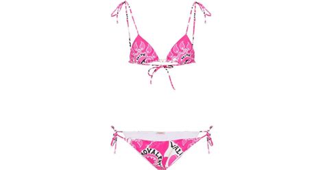 Valentino Archive Manifesto Bikini Set In Pink Lyst