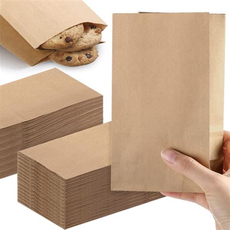 Pcs Small Brown Paper Bags Bulk Kraft Popcorn Bags Lb Capacity