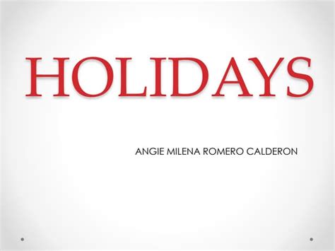 Holidays Ppt