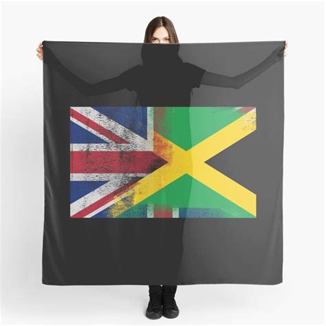 British Jamaican Half Jamaica Half Uk Flag Scarf By Ozziwar Redbubble