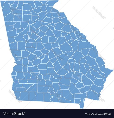 State Map Of Georgia By Counties Royalty Free Vector Image