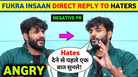 Fukra Insaan Angry Direct Reply To Haters 😭 Elvish Yadav Vs Fukra Insaan Negative Pr