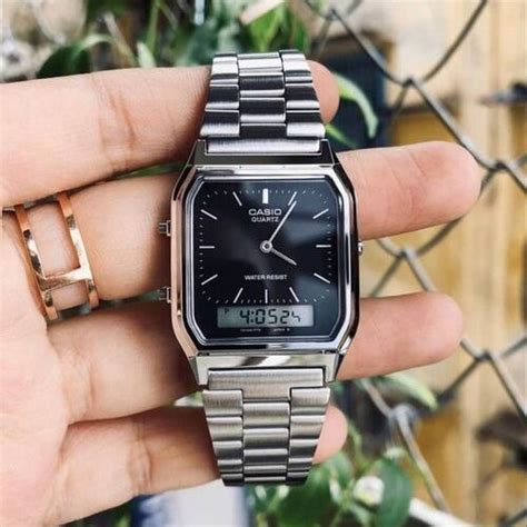 Comprar Rel Gio Casio Vintage Prata Aq A Prova D Gua Digital