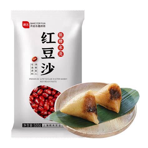 展艺 烘焙原料 低糖红豆沙馅 月饼汤圆端午粽子馅料 500g-融创集采商城