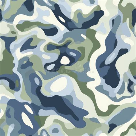 Abstract Organic Shapes In A Seamless Arctic Camouflage Pattern AI