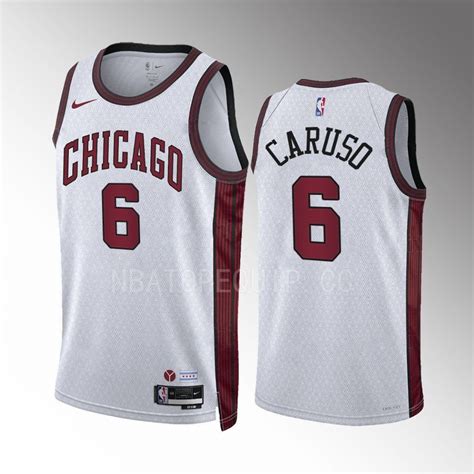 Chicago Bulls Alex Caruso 6 2022-23 City Edition White Jersey Swingman - Bluefink