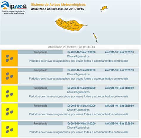 Tempo Nas Ilhas IPMA Colocou A Madeira Sob Aviso LARANJA Para Esta