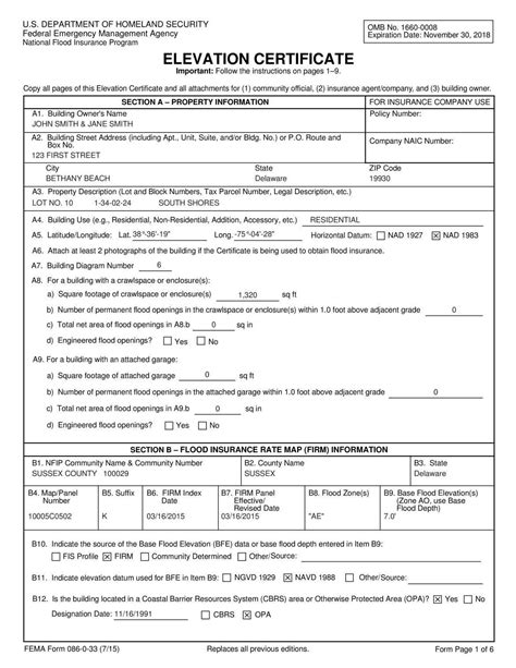 How To Read An Elevation Certificate Certificate Of