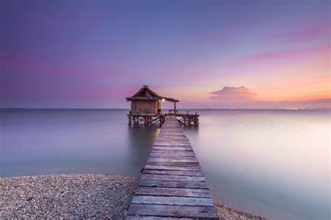 Wallpaper Sunset Sea Bay Architecture Shore Reflection Sky