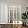 BARNER HOME Closet Doors Reeded Glass Panel Bi Fold Doors Assembly