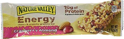 Nature Valley Energy Chewy Crunchy Granola Bar Cranberry Almond 177 Oz