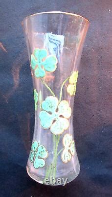 Vase Cintr Verre Incolore Maill Legras Art Nouveau Tr Fles Feuilles