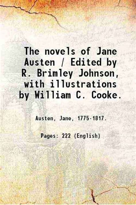 The Novels Of Jane Austen Edited By R Brimley Johnson With