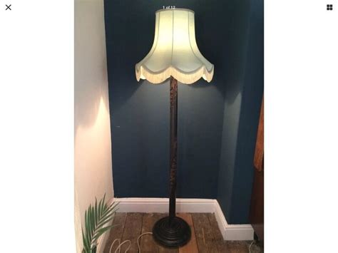 Antique Art Deco Ornate Carved Wooden Standard Floor Standing Lamp Base In Pontcanna Cardiff