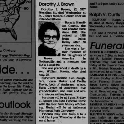 Obituary For Dorothy J Brown Newspapers