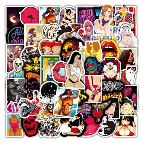 10 30 50 100pcs Waterproof Tease Vulgar Sexy Beauty Girls Stickers Car Bike Luggage Laptop